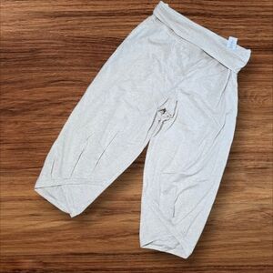 Anybody Cream Foldover Lounge Cropped Pants
